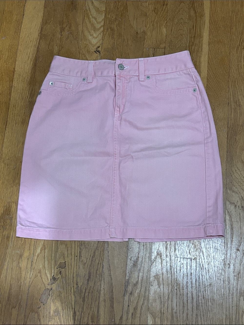 L.L. Bean Light Pink Denim Mini Skirt